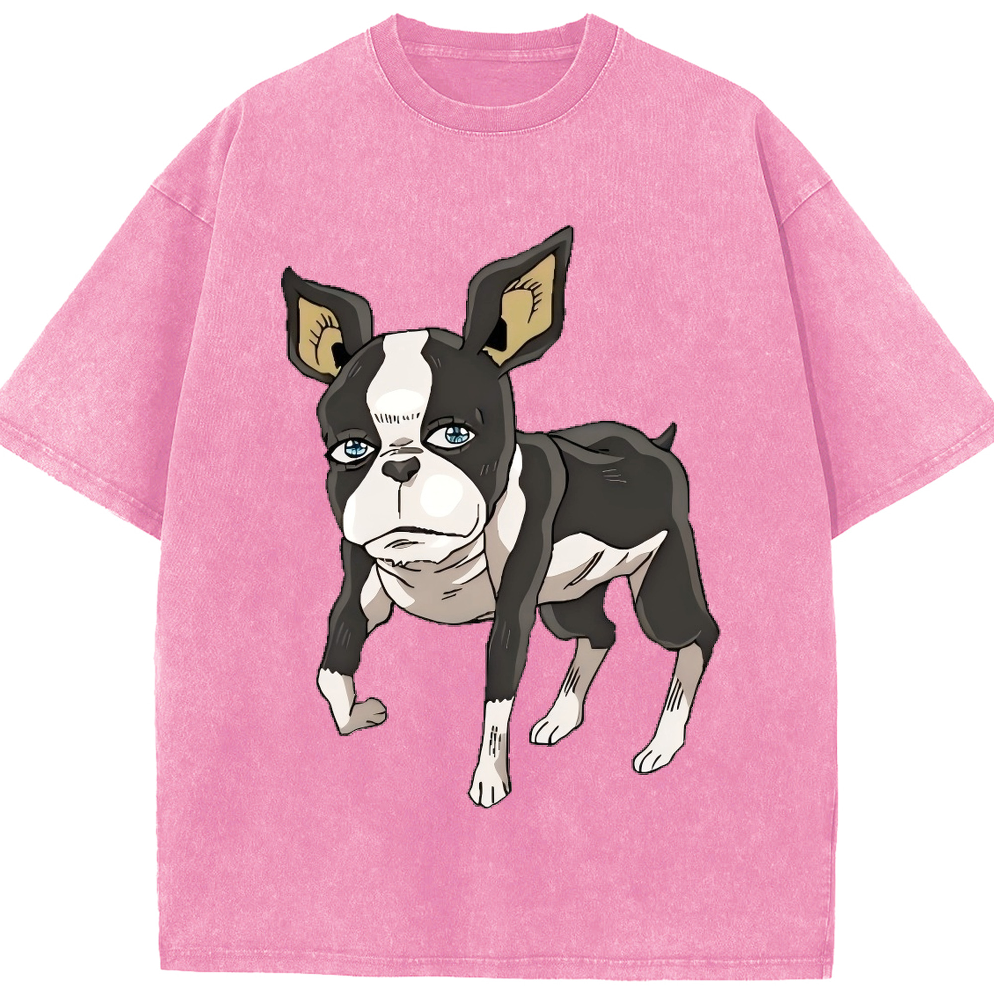 （画像用） ジョジョの奇妙な冒険 イギー JoJo's Bizarre Adventure Iggy 綿100% ヴィンテージ風 半袖Tシャツ（フロントプリント）